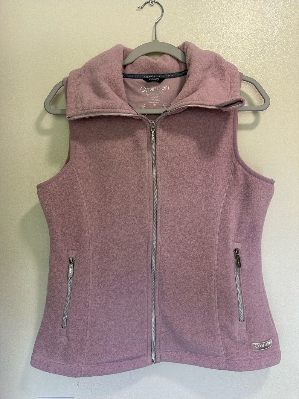 Women’s Calvin Klein Performance Dusty Rose Fleece Zip Vest